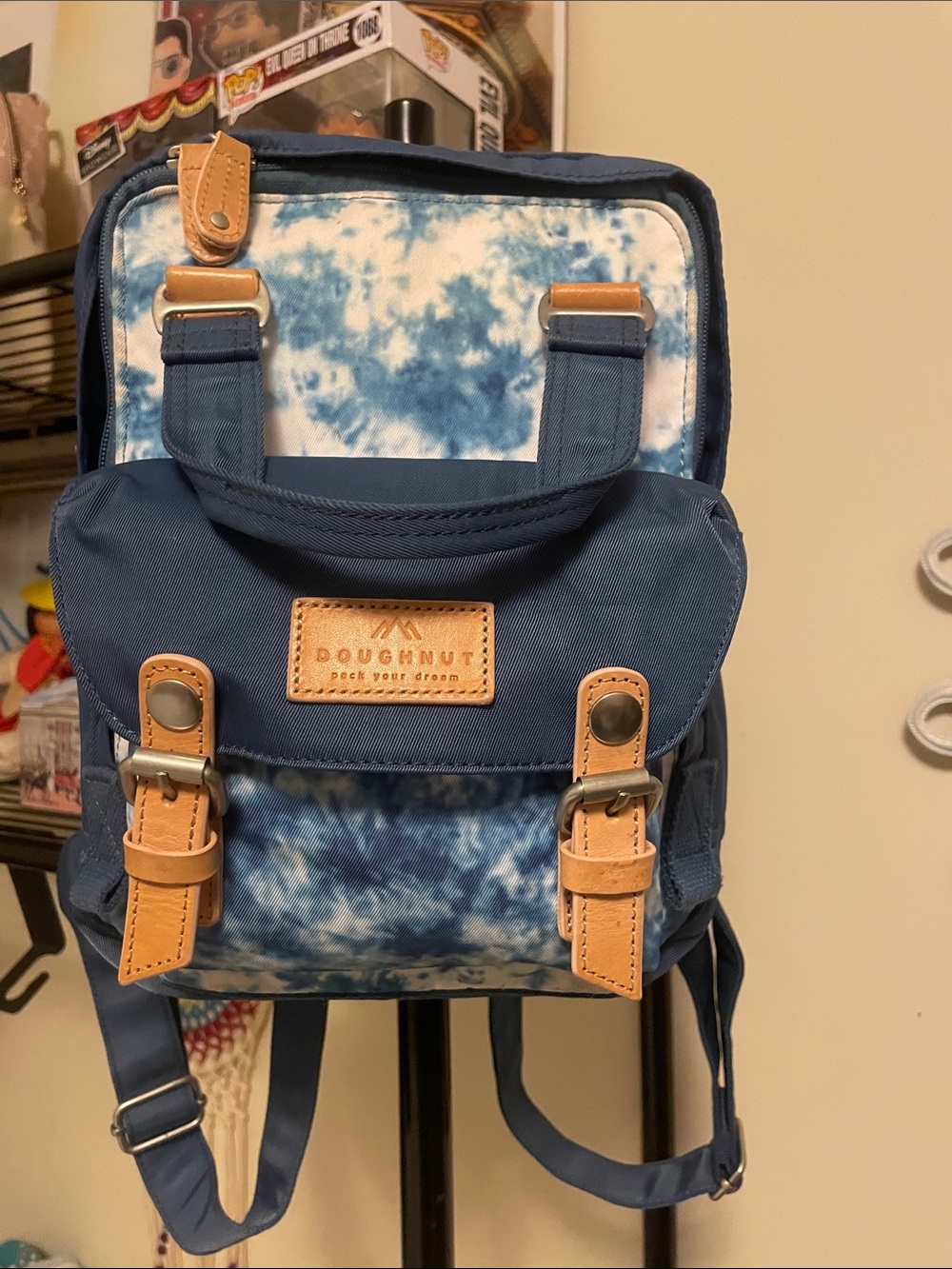 Doughnut Navy and Tan Canvas Mini Backpack